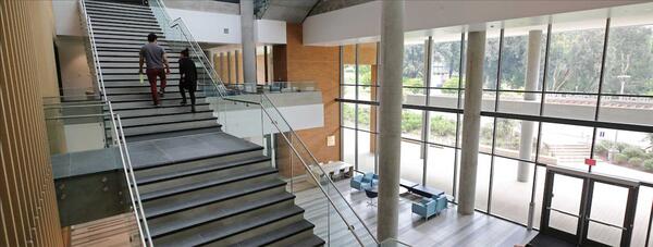 students climbing stairs